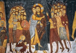 Il bacio di Giuda, affresco bizantino (1212), Gulsehir Karsi Kilise (Chiesa di San Giovanni), Goreme (Patrimonio dell
