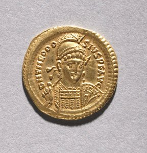 Solidus di Teodosio II e Valentiniano III da Byzantine