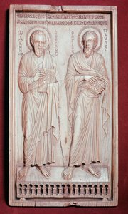 San Pietro e San Paolo (elemento di dittico in avorio) da Byzantine