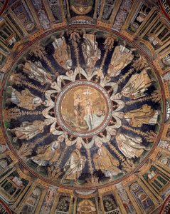 Gli apostoli (mosaico del soffitto, 400-450) da Byzantine
