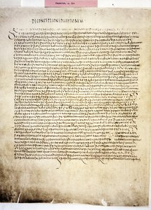 CORPUS JURIS CIVILIS: Una pagina del Codex Iustinianus, Digestum., VI secolo (manoscritto)