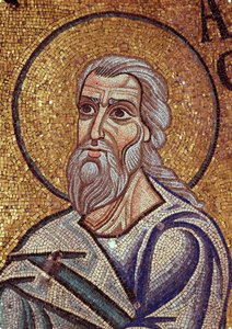 Il profeta Abacuc (VII secolo a.C.). Opera di un maestro bizantino, mosaico, dettaglio della decorazione della basilica di San Marco a Venezia (Italia)