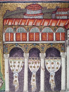 Ala sinistra del Palazzo di Teodorico, 527-99 (dettaglio) da Byzantine School