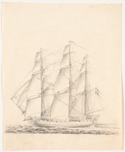 Nave da guerra a vele spiegate da C.A. Lorentzen