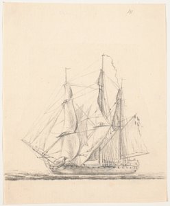 Nave da guerra a vele spiegate da C.A. Lorentzen