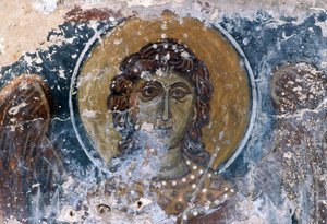 Affresco di Gesù nella chiesa di Agia Anna da J.B. and Brown J. Rowbotham
