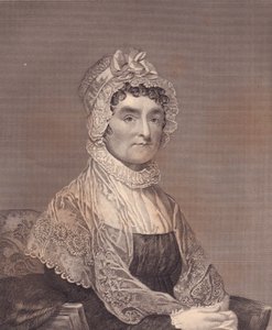 Ritratto di Abigail Adams (1744-1818), moglie del presidente degli Stati Uniti John Adams, incisione di G Stuart e F E Jones da J.B. and Brown J. Rowbotham