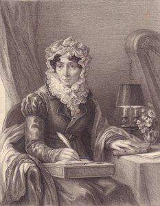 Ritratto della scrittrice francese Stephanie-Felicite Ducrest de Saint Aubin, Madame de Genlis (1746-1830), incisione
