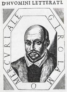 Ritratto di Girolamo Mercuriale (1530-1606), medico e filosofo italiano, disegno a inchiostro da J.B. and Brown J. Rowbotham
