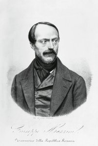 Ritratto di Giuseppe Mazzini (1805-1872), patriota, politico, filosofo e giornalista italiano, incisione da J.B. and Brown J. Rowbotham