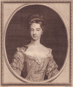 Ritratto di Margaret Cecil, contessa di Ranelagh (1672 o 1673-1728), incisione in rame di John Goldar (1729-1795) da un dipinto di G Kneller