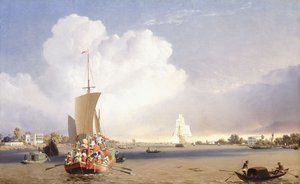 Navigazione sul fiume Hooghly, Calcutta, 1852 da C.J. Martin