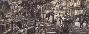 Una scena parrocchiale del XVII secolo (guazzo su carta) da C.L. Doughty