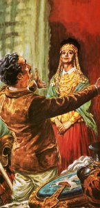 Heinrich Schliemann adorna la moglie con gli ornamenti scavati nel sito dell