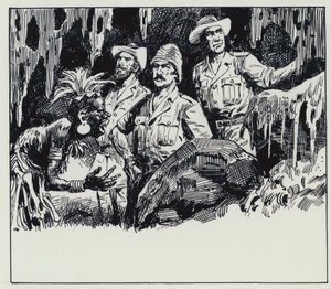 Illustrazione per King Solomons Mines (gouache su carta) da C.L. Doughty