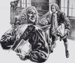 Johann Sebastian Bach (guazzo su carta) da C.L. Doughty