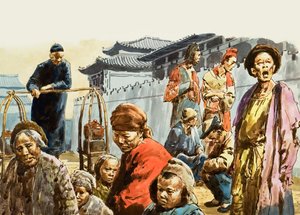 La miseria perseguita la terra di Cina (gouache su carta) da C.L. Doughty