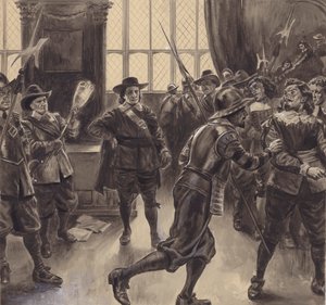 Oliver Cromwell espulse i restanti membri della Camera dei Comuni da C.L. Doughty