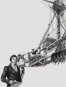 Raffles lascia Singapore (gouache su carta) da C.L. Doughty