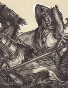 Robert Bruce sta per uccidere Sir Henry de Bohun () (gouache su carta)