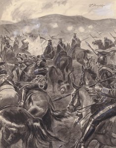La carica della brigata leggera (gouache su carta)
