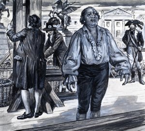 Il giorno in cui morì la monarchia francese, da "La storia della Francia" (gouache su carta) da C.L. Doughty
