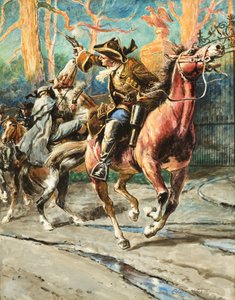 The Exploits of a Highwayman (gouache on paper) Dopo ogni rapina, William Page sembrava essere in grado di cavarsela da solo, fino alla successiva fuga rocambolesca; il suo successo fu interrotto da un tentativo di rapina sulla Great North Road; da C.L. Doughty