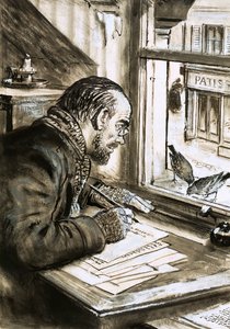 Il guerriero delle parole, Emile Zola (gouache su carta) da C.L. Doughty