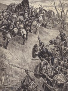 Scena di battaglia non identificata (guazzo su carta)