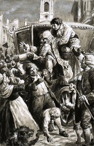 Scena non identificata (XVII-XVIII secolo) di uomo trasportato da una carrozza da C.L. Doughty