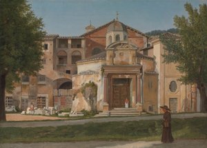 Una Sezione della Via Sacra, Roma La Chiesa dei Santi Cosma e Damiano, ca. 1814-15 da Christoffer Wilhelm Eckersberg