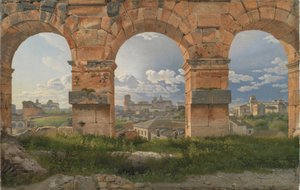 Una vista attraverso tre archi del terzo piano del Colosseo da Christoffer Wilhelm Eckersberg