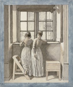 Alla finestra nello studio dell