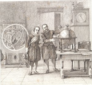 Cristiano IV visita Tycho Brahe a Uranienborg da Christoffer Wilhelm Eckersberg