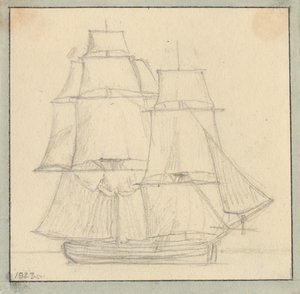 Una brigantina con vele di lettura sul grande albero.