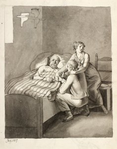 Un padre morente unisce una giovane coppia da Christoffer Wilhelm Eckersberg