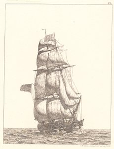 Una brigantina nordamericana da Christoffer Wilhelm Eckersberg