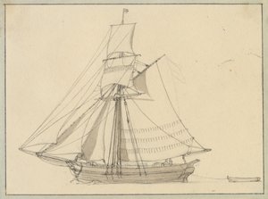 Una slup a vela da Christoffer Wilhelm Eckersberg