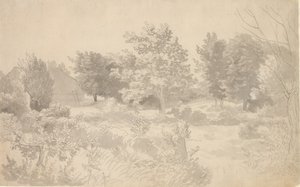 Un recinto con alberi da Christoffer Wilhelm Eckersberg