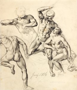 Studi di figure - tre uomini e una donna da Christoffer Wilhelm Eckersberg