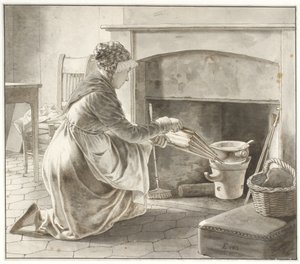 Il cibo è preparato. La padrona di casa di Eckersberg a Parigi (?)