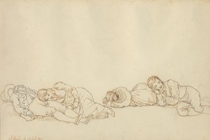 Quattro parigini addormentati da Christoffer Wilhelm Eckersberg