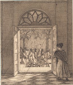 Da un ingresso. Illustrazione per "Linearperspectiven", Tavola VI da Christoffer Wilhelm Eckersberg