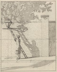 Prospettiva lineare applicata alla pittura - Tavola VI. Il lampione sulla parete del giardino, luce diurna da Christoffer Wilhelm Eckersberg