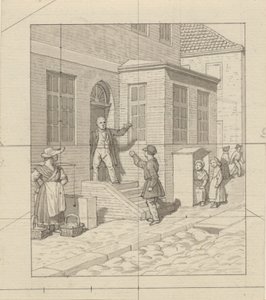 Prospettiva lineare applicata alla pittura - Tavola VII, 2 - Litigio sulla scala della strada da Christoffer Wilhelm Eckersberg