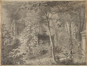 Tomba di Molière nel Jardin Elysée des Petits Augustins, Parigi 10 giugno (1811) da Christoffer Wilhelm Eckersberg
