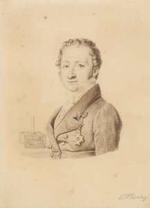 Ritratto del fisico norvegese Christoffer Hansteen. Mezzobusto di fronte a sinistra da Christoffer Wilhelm Eckersberg