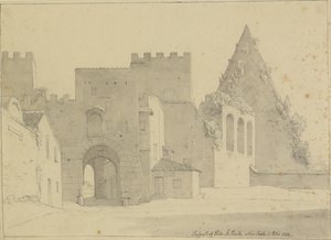 Veduta di Porta S.Paolo e Piramide di Caio Cestio vista dal lato della città, Roma da Christoffer Wilhelm Eckersberg