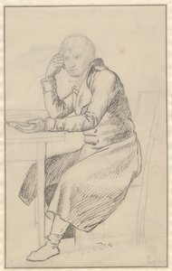 Uomo seduto a un tavolo da Christoffer Wilhelm Eckersberg