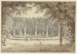 La fontana nel giardino di Palazzo Barberini, Roma